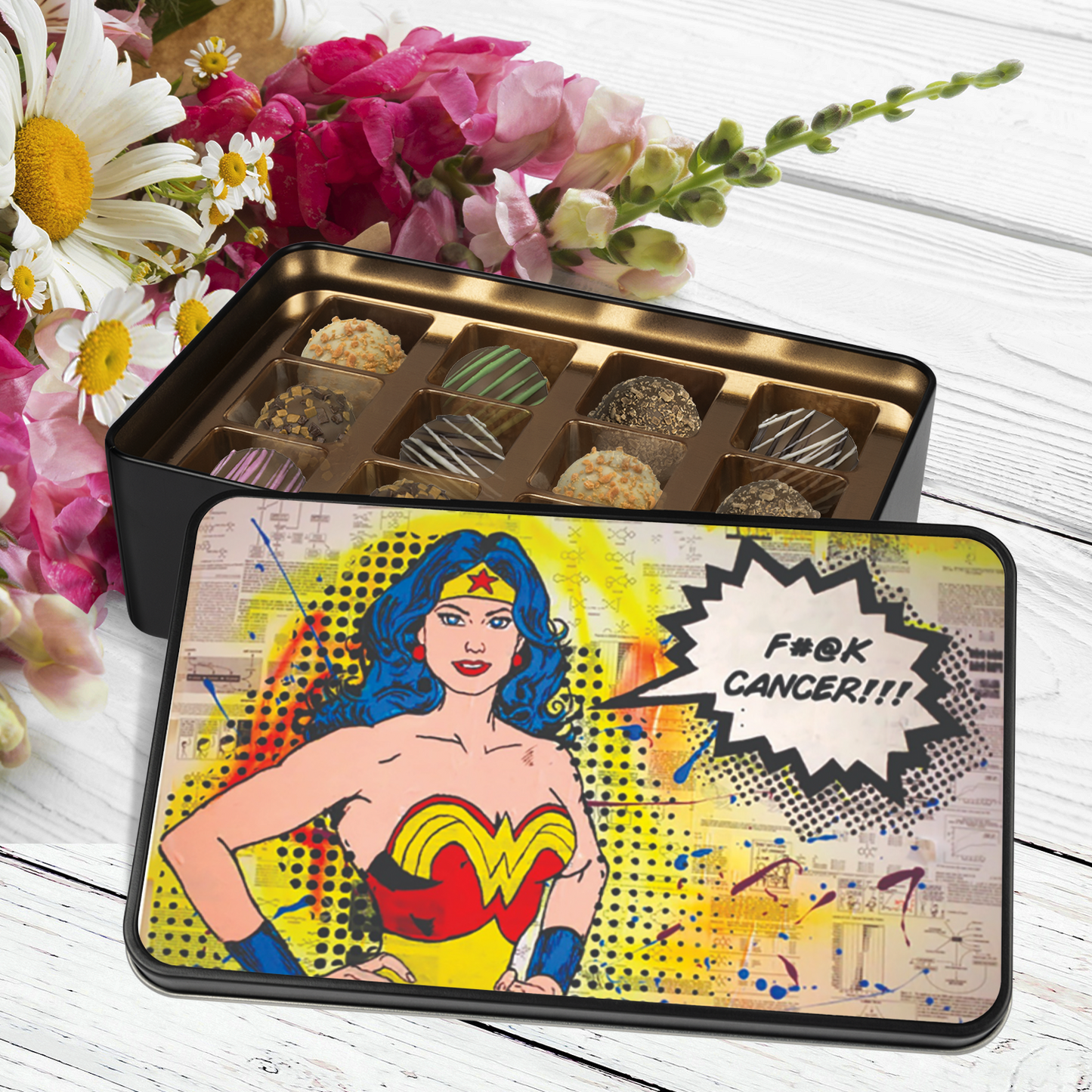 Handmade Chocolate Truffles with "Empowered" Tin