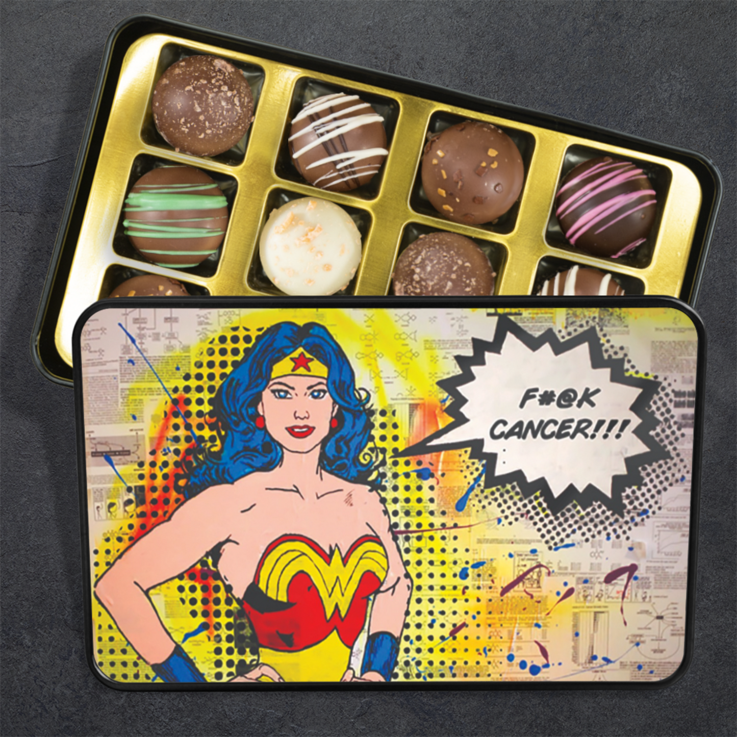 Handmade Chocolate Truffles with "Empowered" Tin