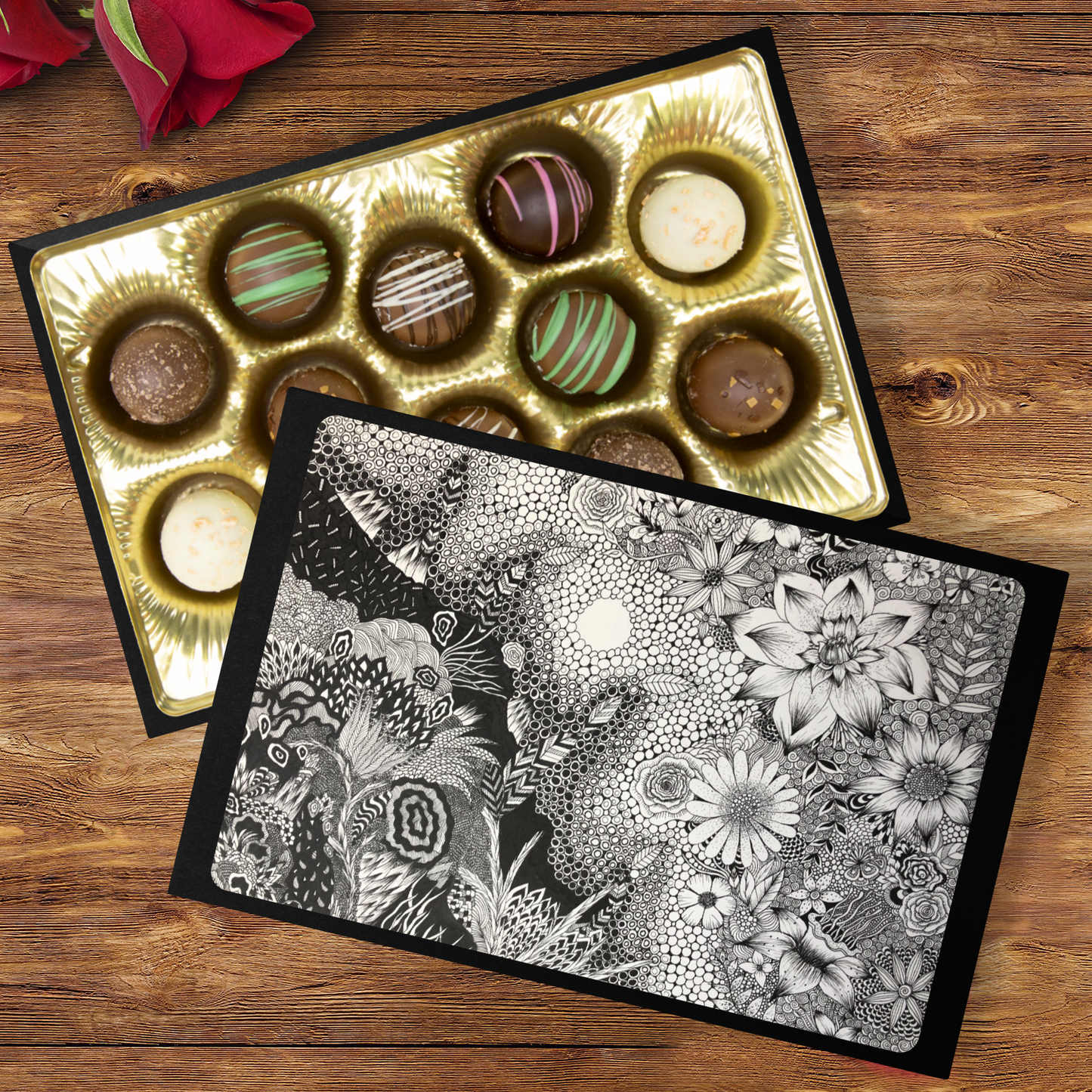 Handmade Chocolate Truffles in "Lighter Times" Box