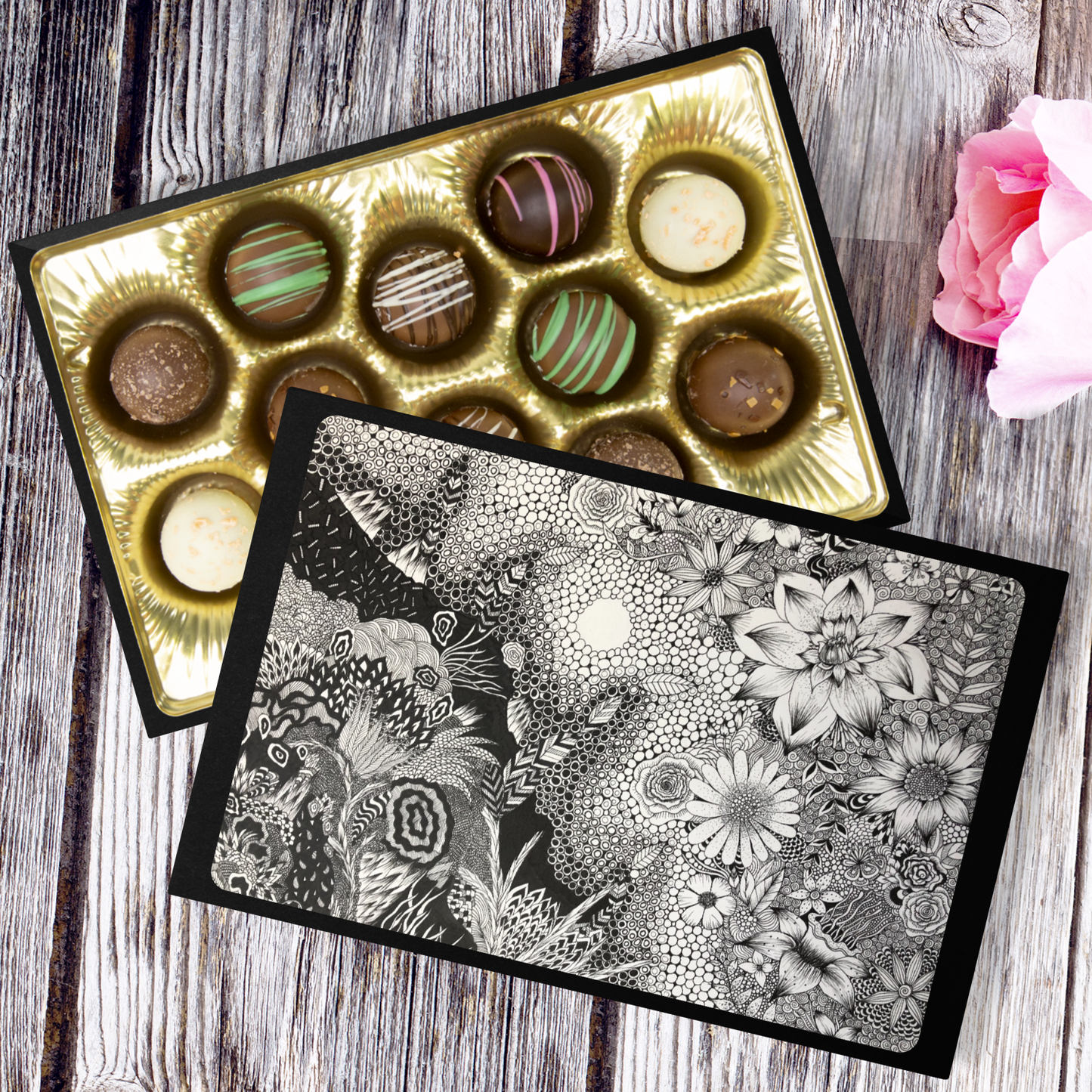 Handmade Chocolate Truffles in "Lighter Times" Box