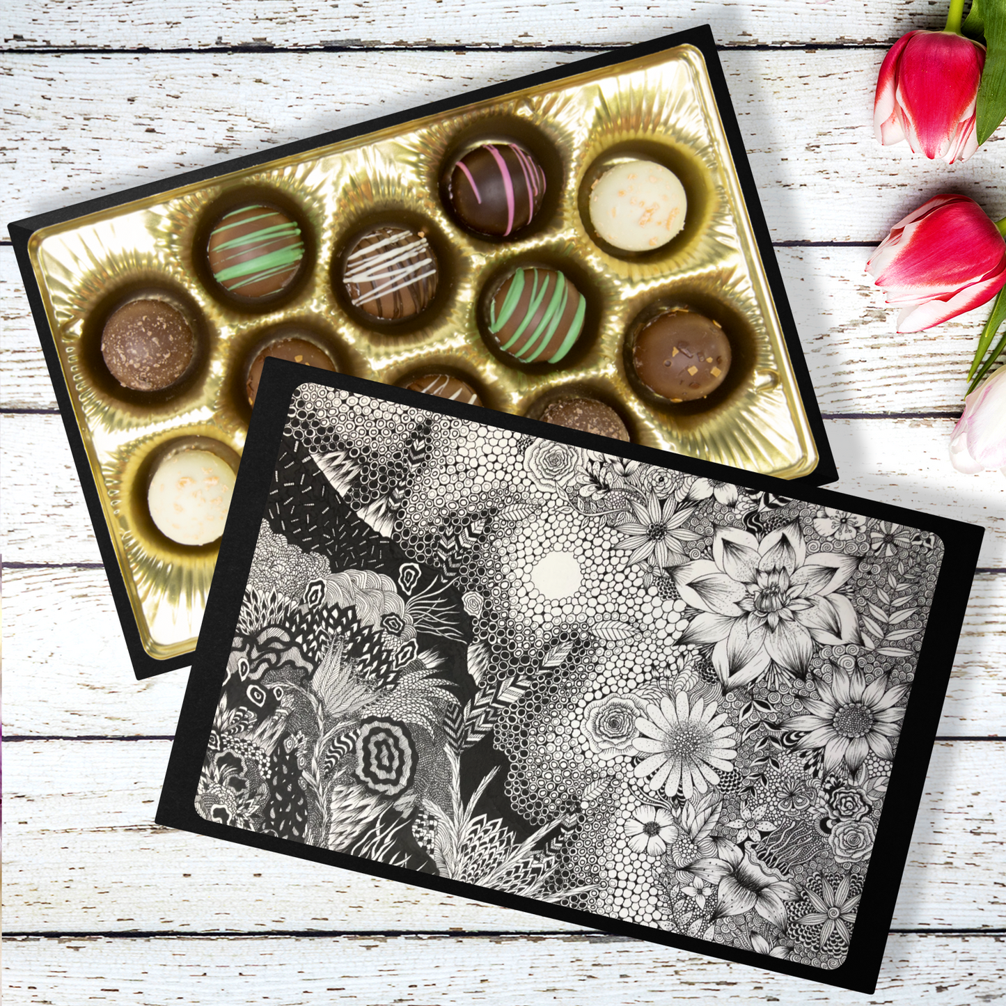 Handmade Chocolate Truffles in "Lighter Times" Box