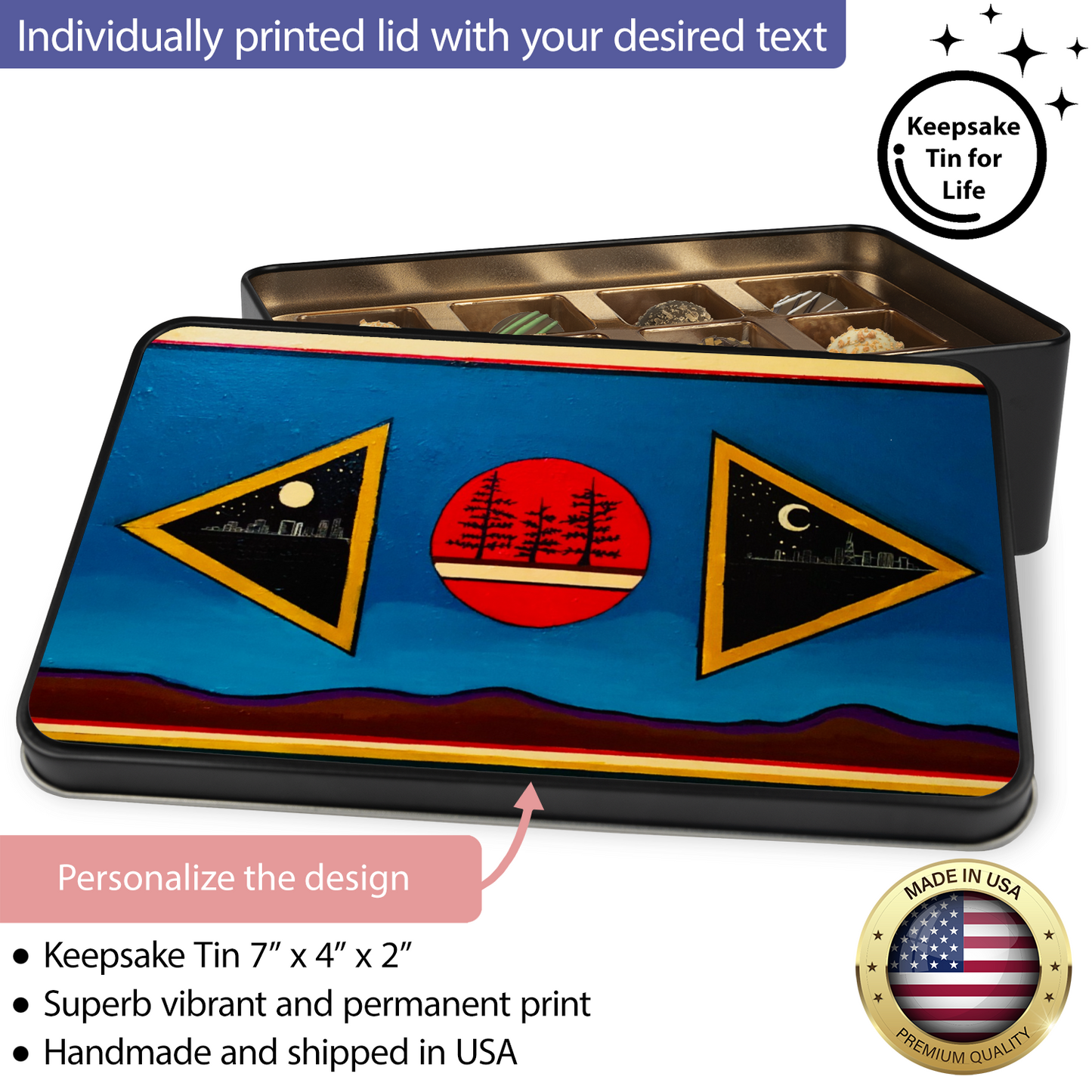 Handmade Chocolate Truffles in "Meant to Be Here" Tin