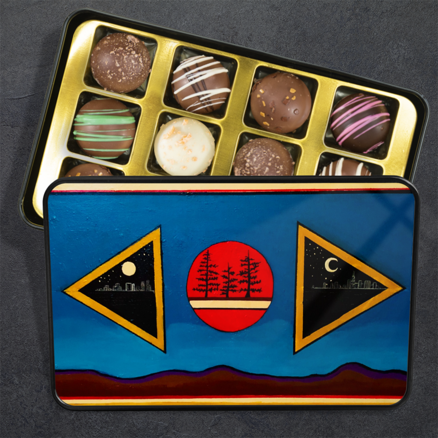 Handmade Chocolate Truffles in "Meant to Be Here" Tin