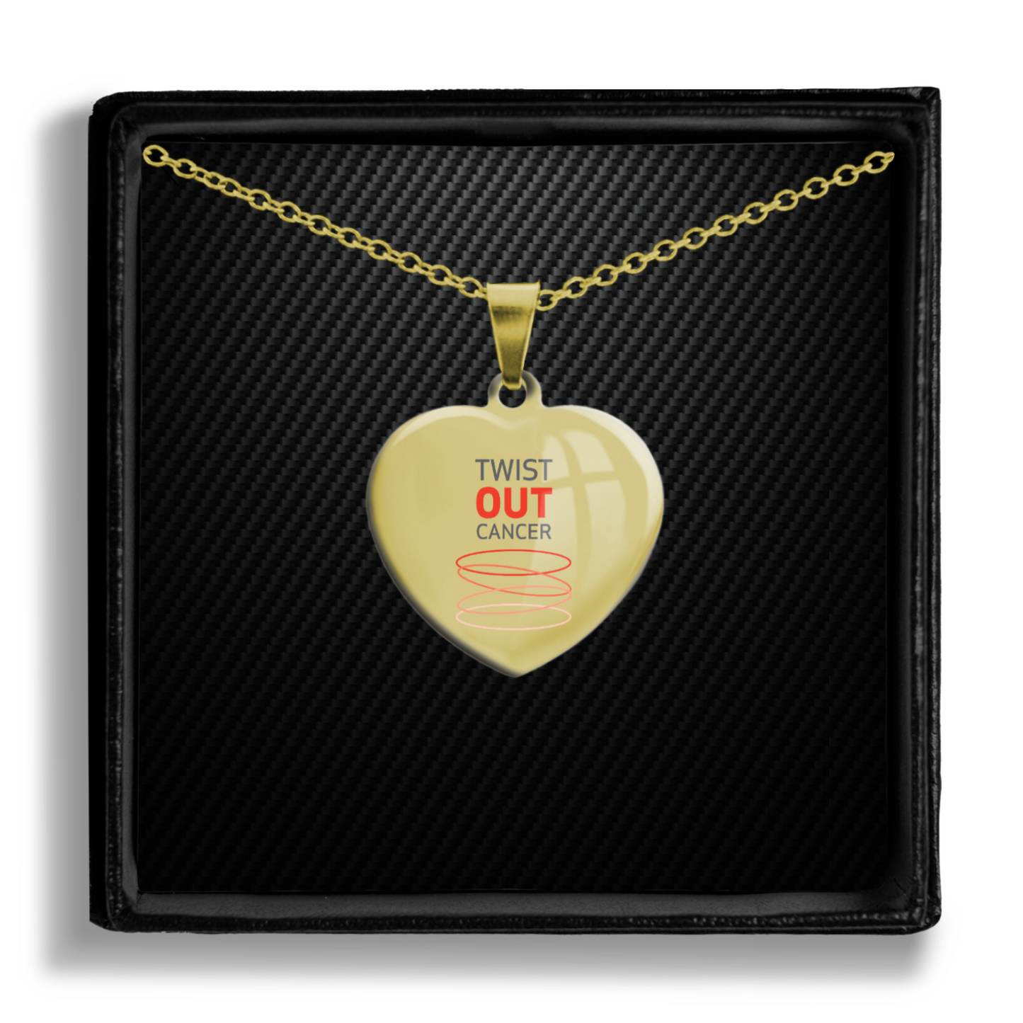 Twist Out Cancer Heart Pendant