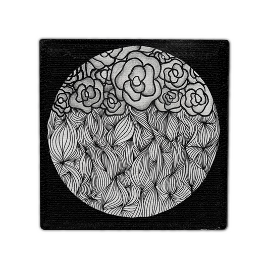"Diagnosis and Outcome" Single Linen Coaster (Black and White)