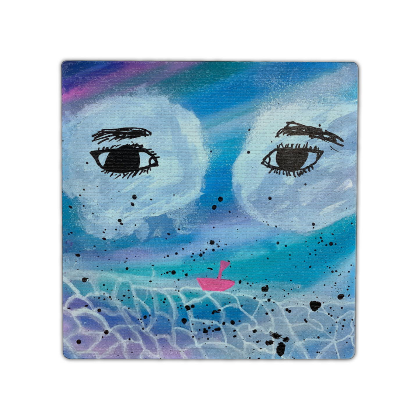 Twist Hearts "Raging River" Single Linen Coaster