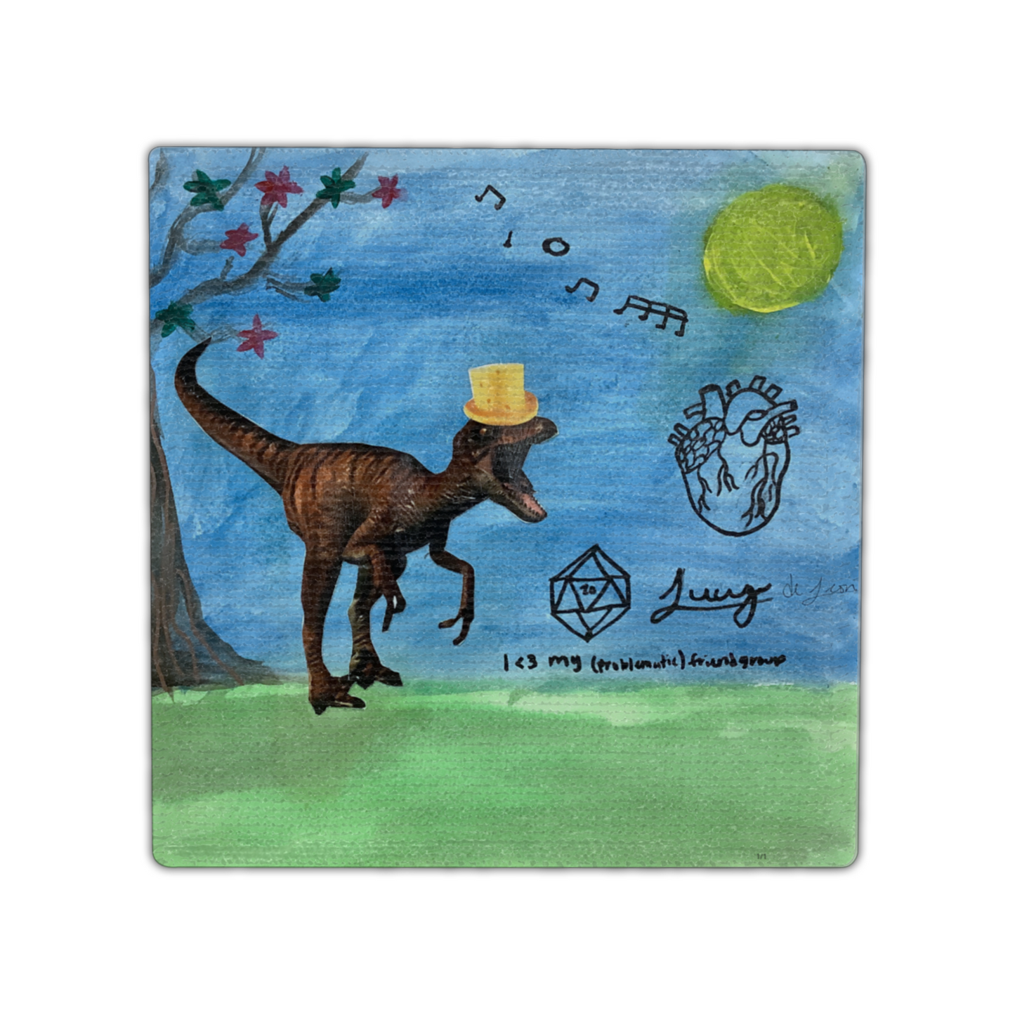 Twist Hearts ":)" Single Linen Coaster