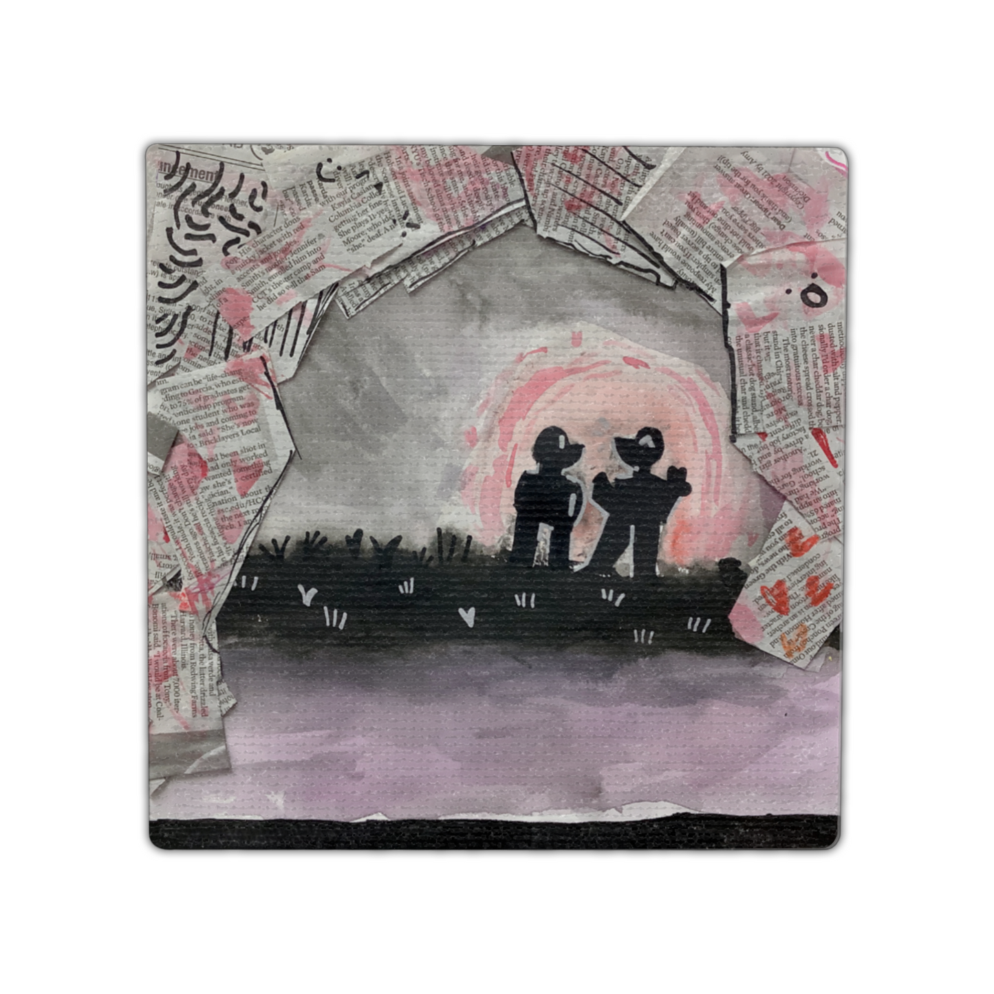 Twist Hearts "Symbols of Love" Single Linen Coaster