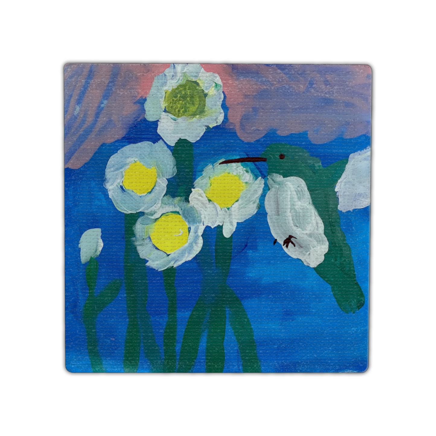 Twist Hearts "The Humming Bird" Single Linen Coaster