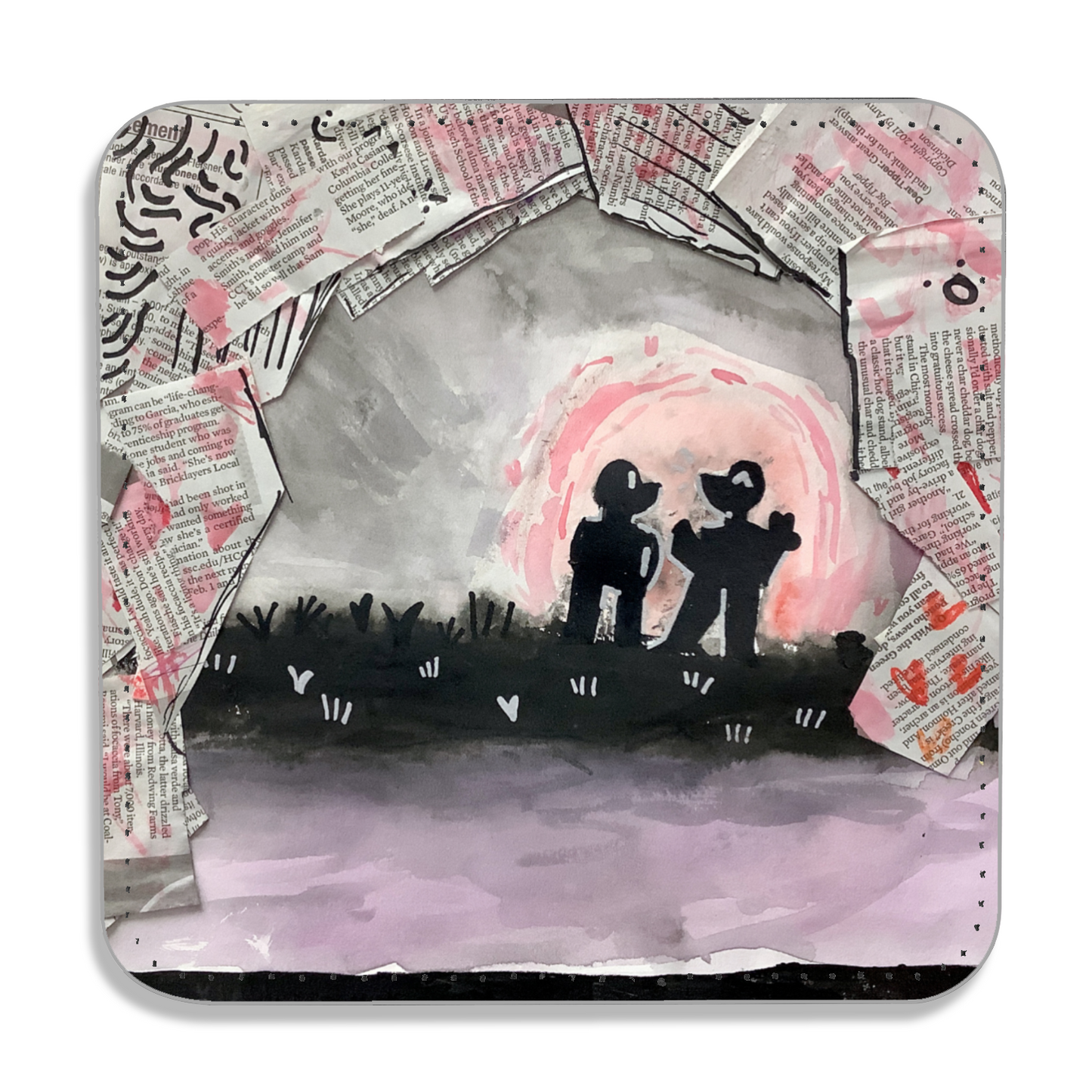 Twist Hearts "Symbols of Love" Single Vegan Leather Coaster