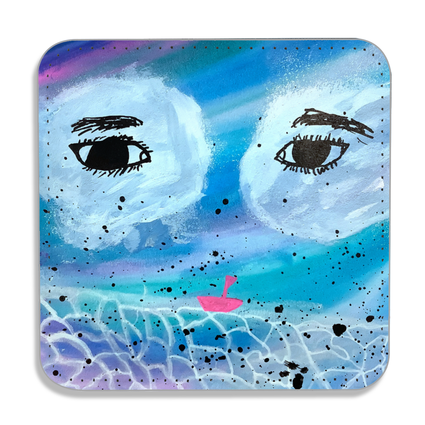 Twist Hearts "Raging River" Single Vegan Leather Coaster