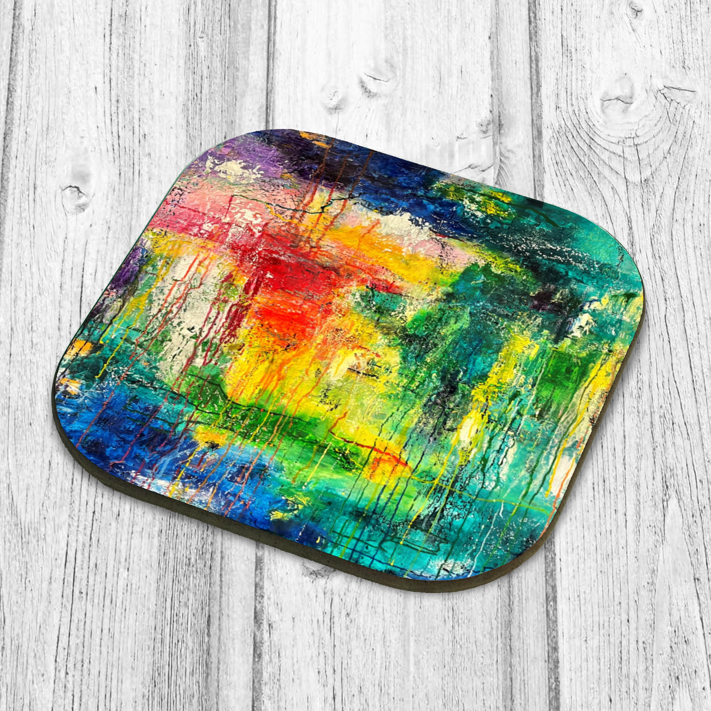 "Renewal" Single Wooden Coaster