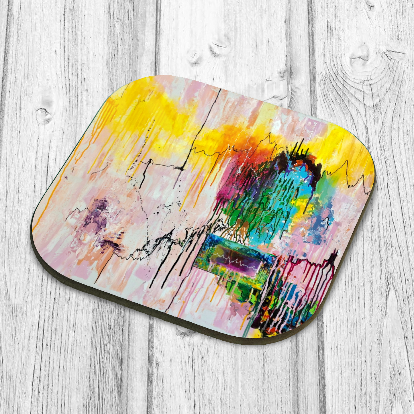 "Camino" Single Wooden Coaster