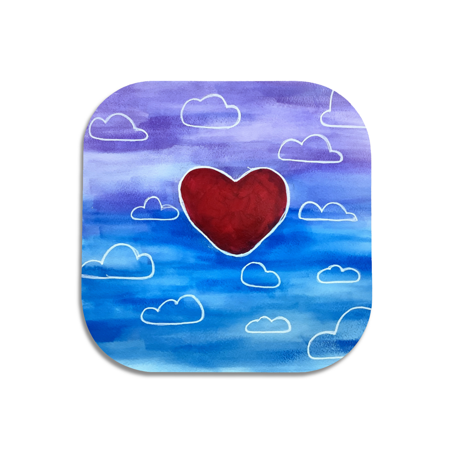 Twist Hearts "Symbols of Love" Single Wooden Coaster