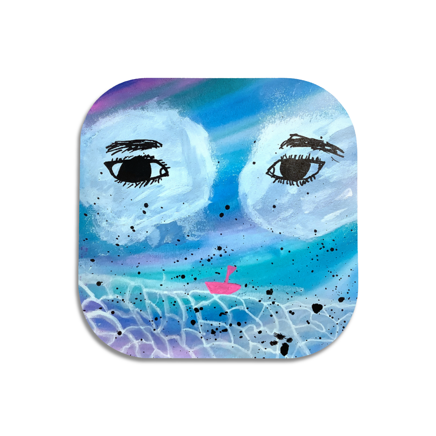 Twist Hearts "Raging River" Single Wooden Coaster