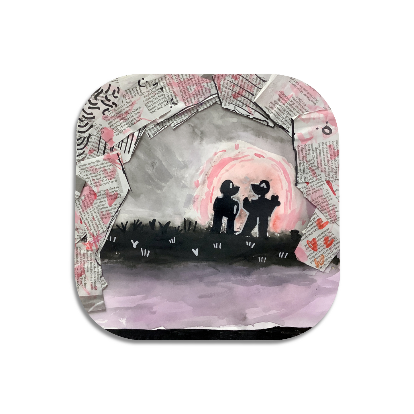 Twist Hearts "Symbols of Love" Single Wooden Coaster