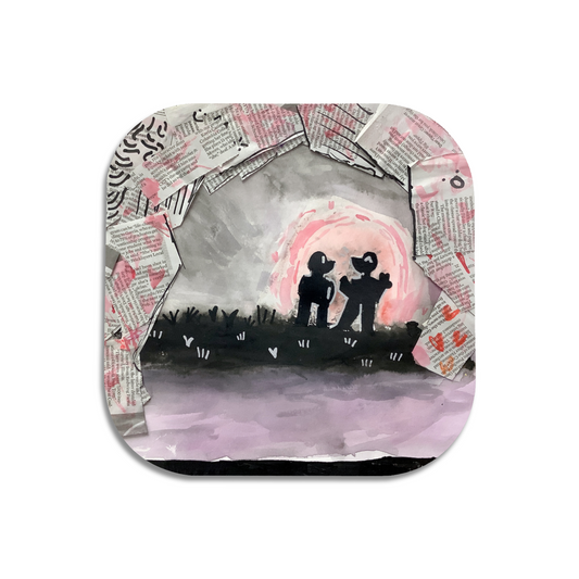 Twist Hearts "Symbols of Love" Single Wooden Coaster