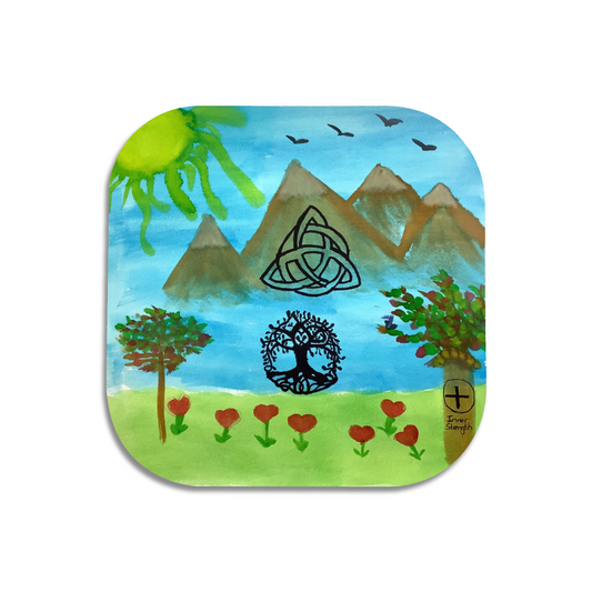 Twist Hearts "Heritage, Hope. Love" Single Wooden Coaster