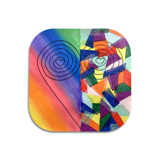 Twist Hearts "Asymmetry" Single Wooden Coaster