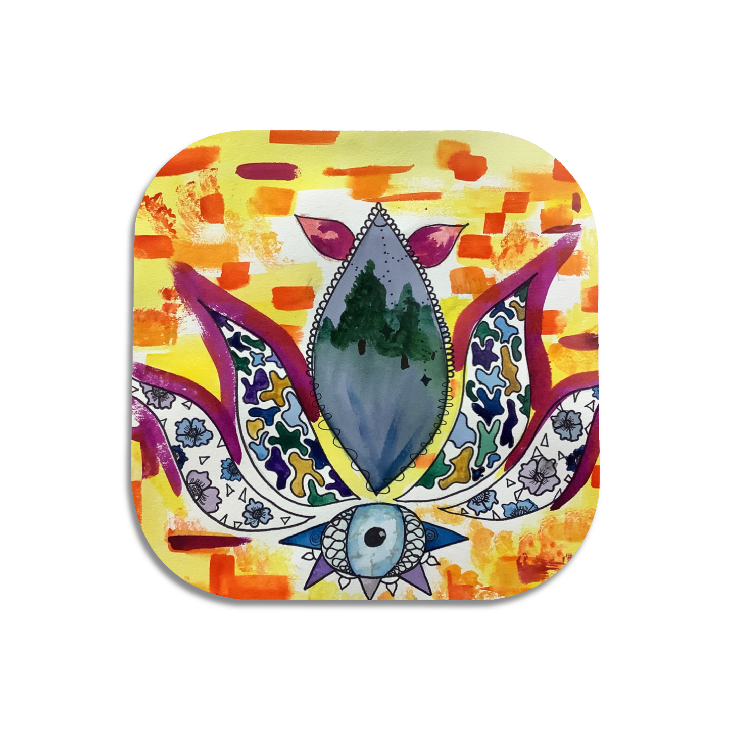 Twist Hearts "Symbols of Love" Single Wooden Coaster