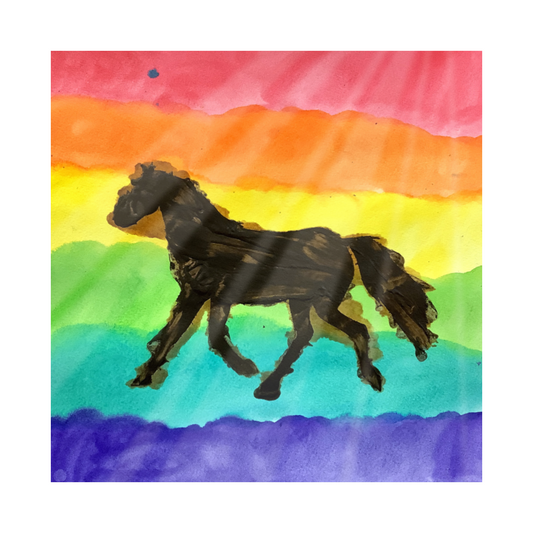 Twist Hearts "Horses and Hearts" Single Glass Coaster