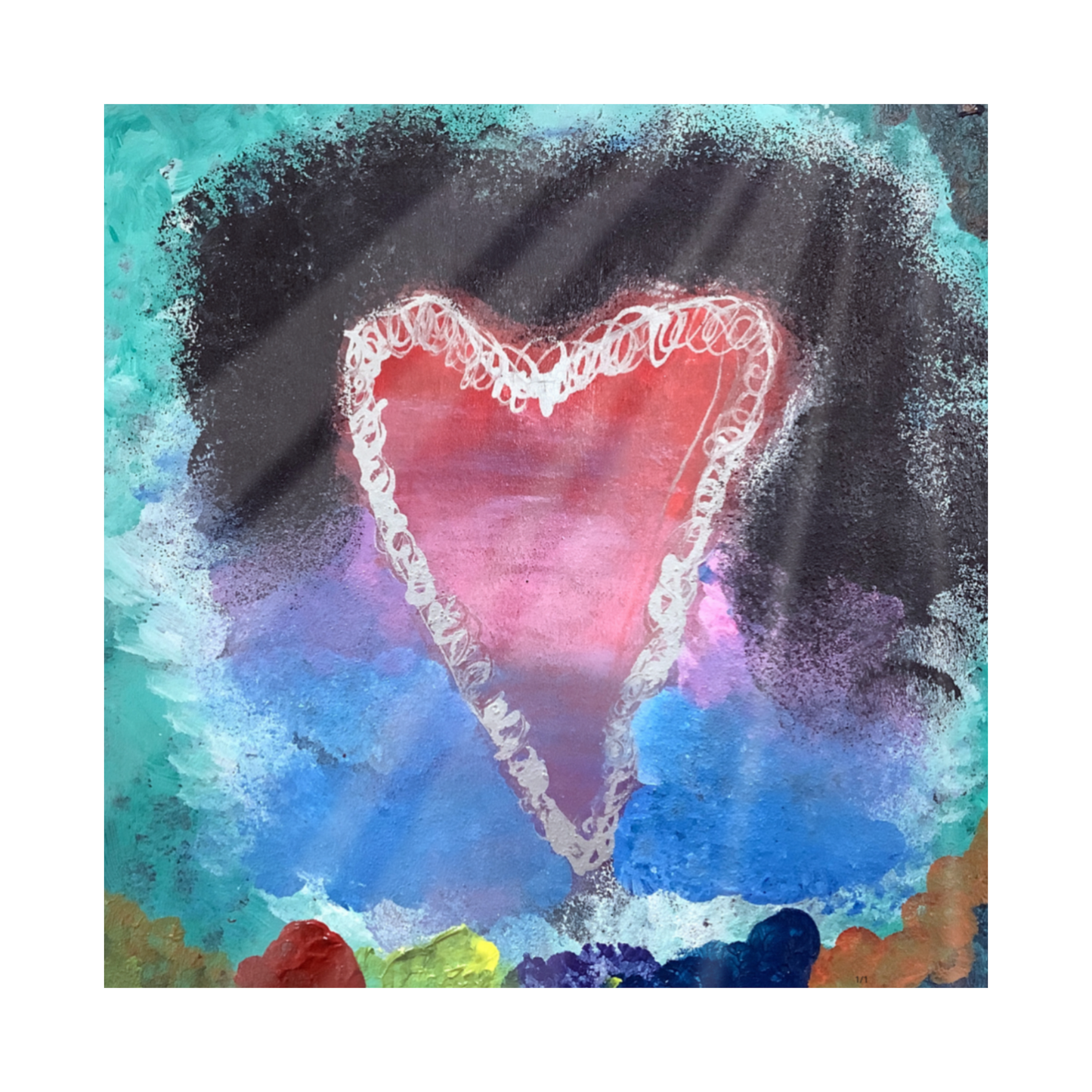 Twist Hearts "Love Overcomes Darkness" Single Glass Coaster