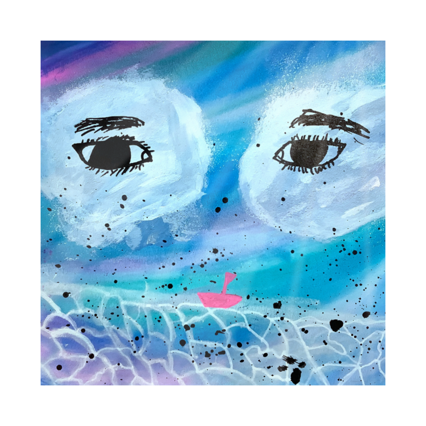 Twist Hearts "Raging River" Single Glass Coaster