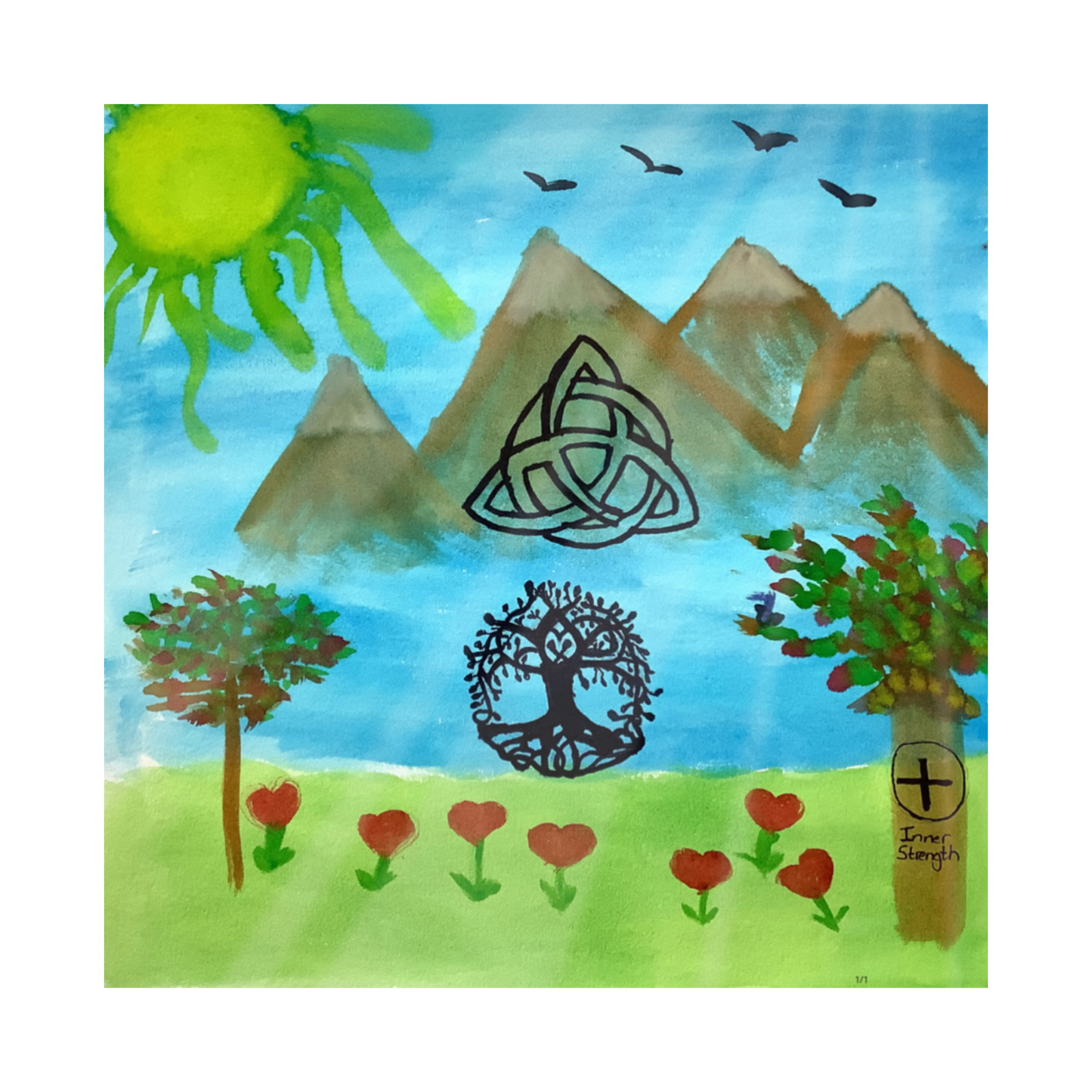 Twist Hearts "Heritage, Love, Hope" Single Glass Coaster