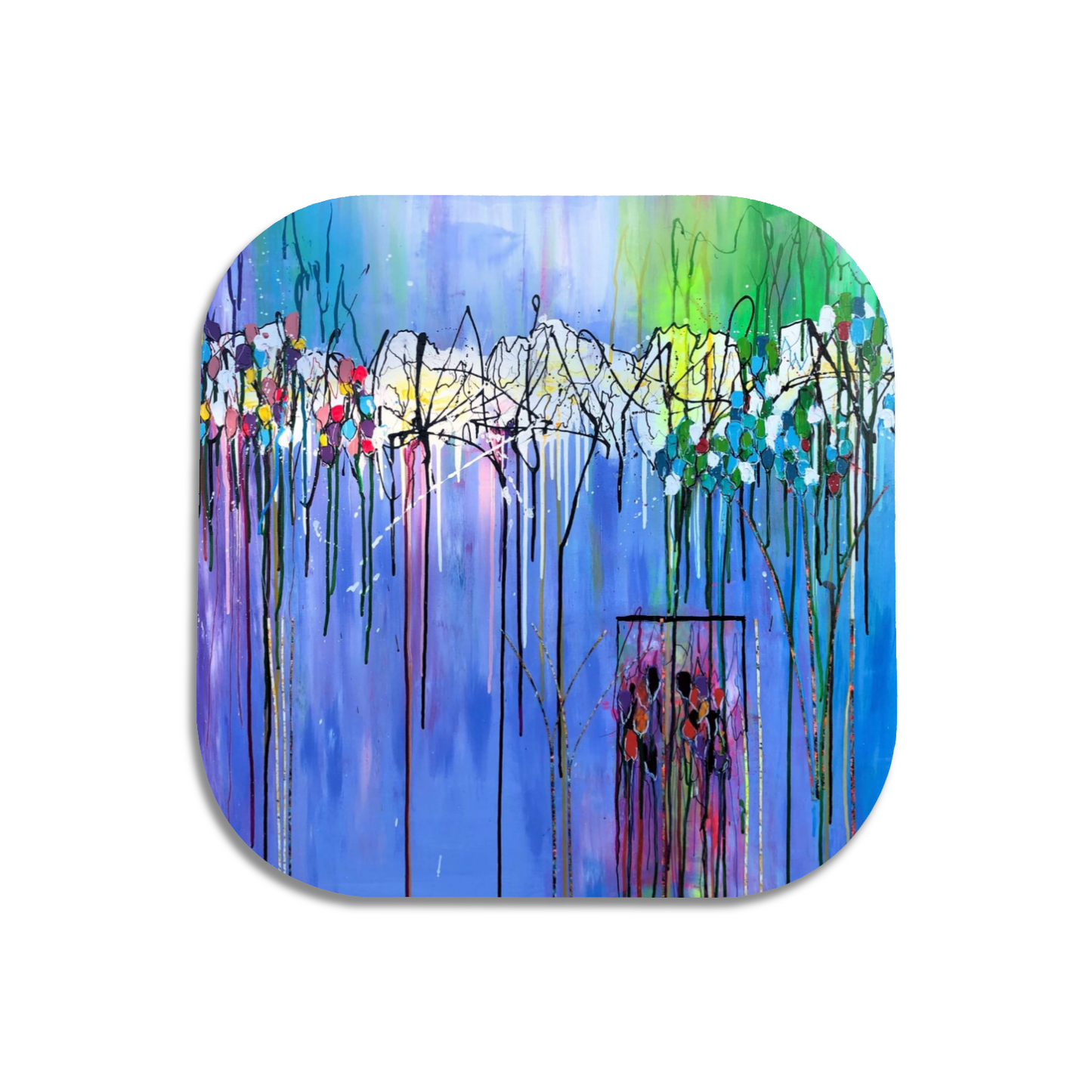 "Tulips" Single Wooden Coaster