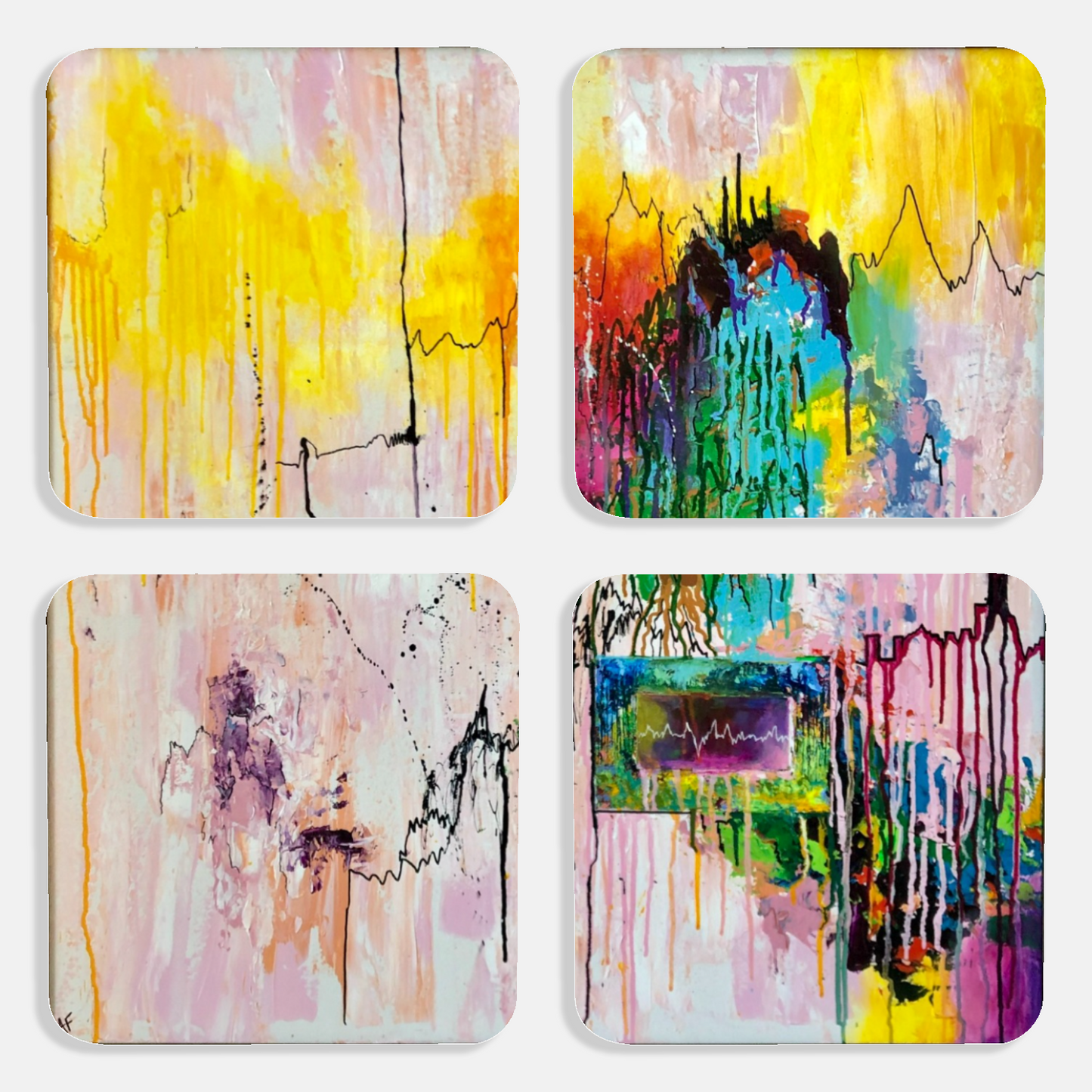 "Camino" Vegan Leather Coaster Set (4)