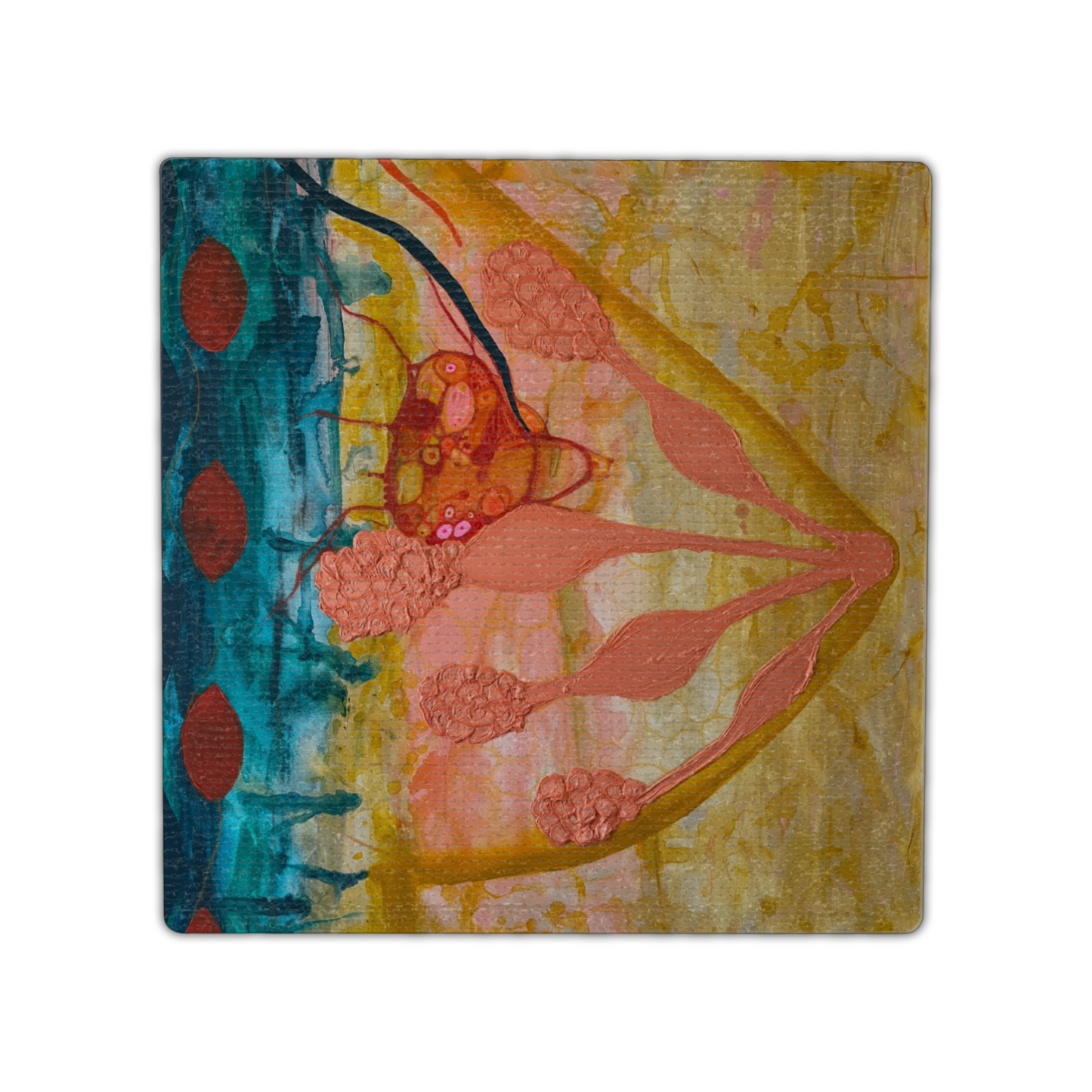 "She Laughed as if We Would Never Die" Single Linen Coaster