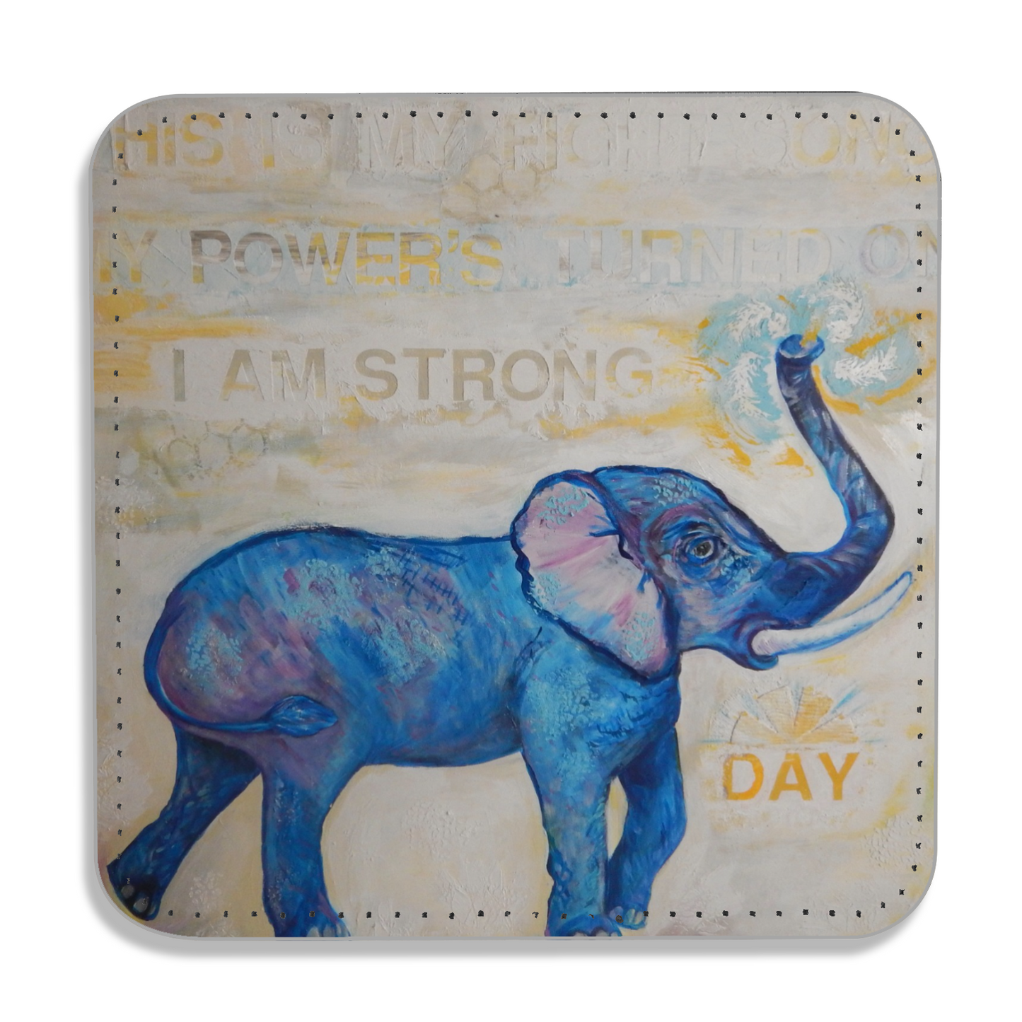 "My Power's Turned On" Single Vegan Leather Coaster