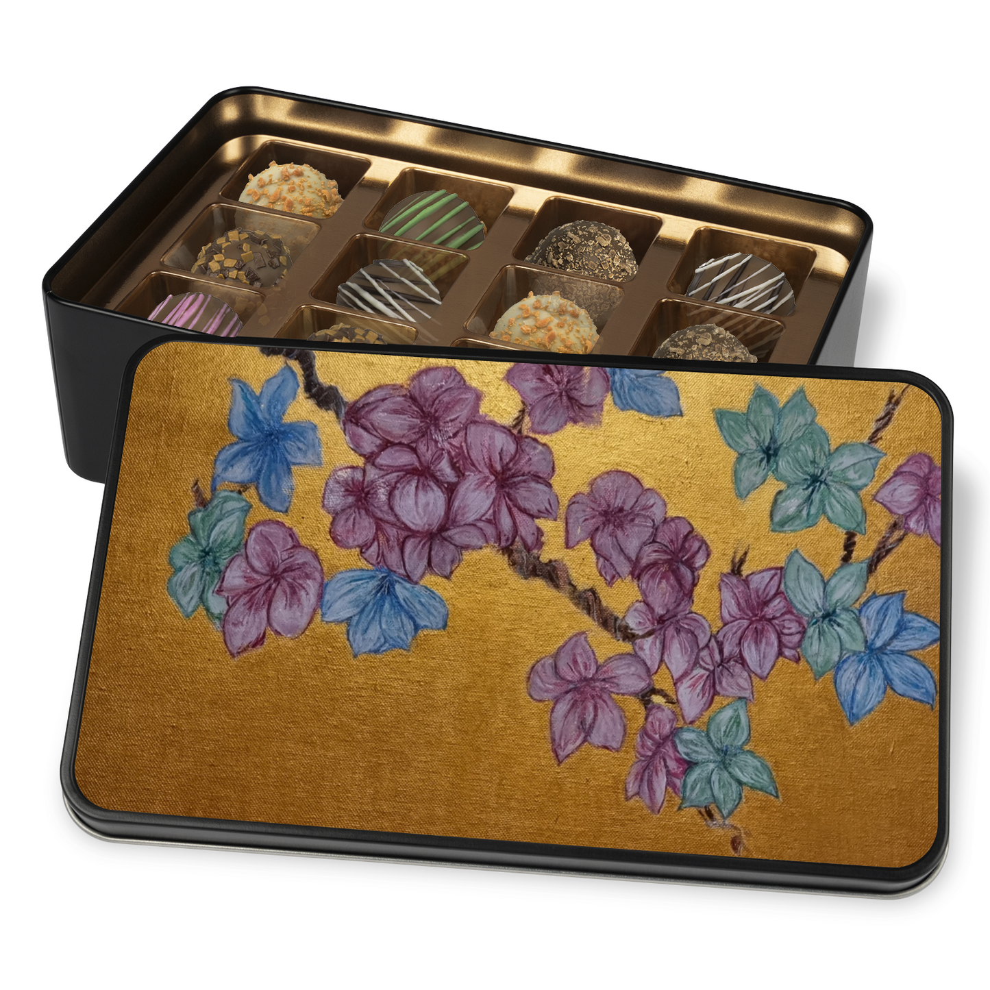 Handmade Chocolate Truffles in "3 Colors" Tin