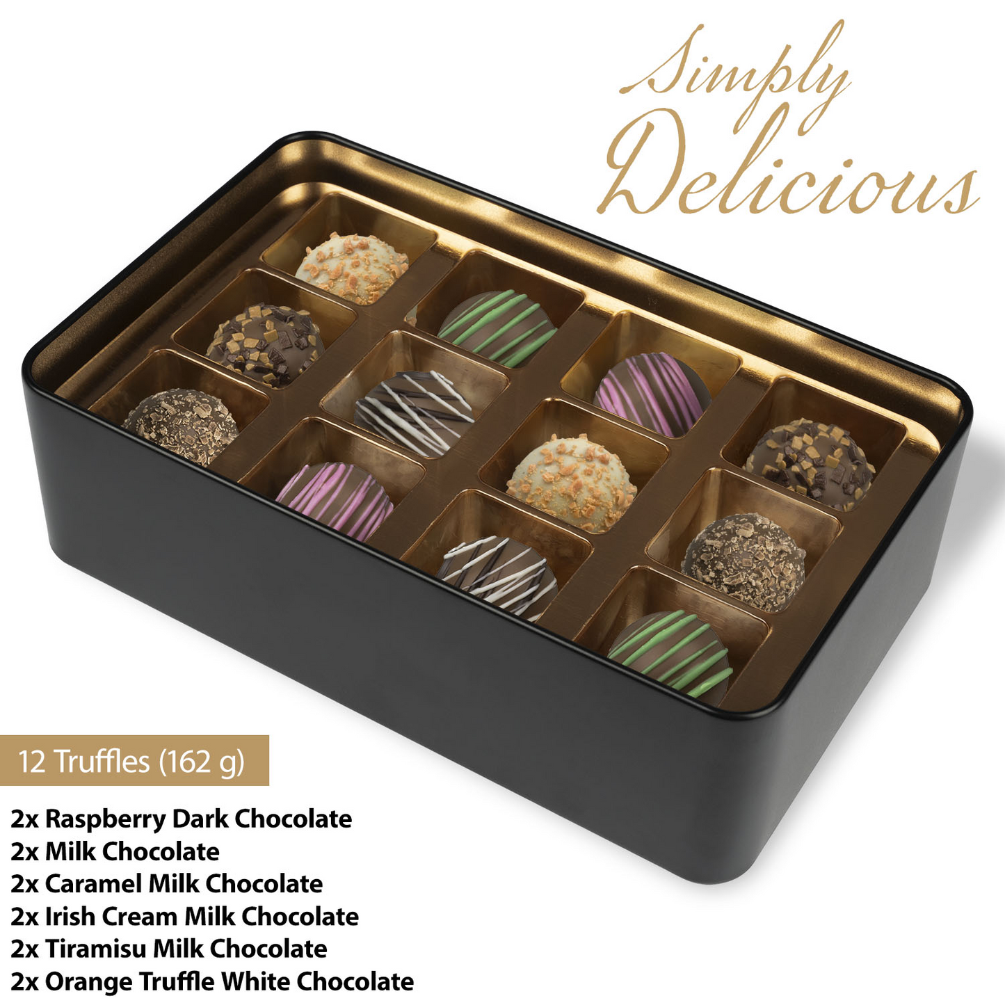 Handmade Chocolate Truffles in "3 Colors" Tin