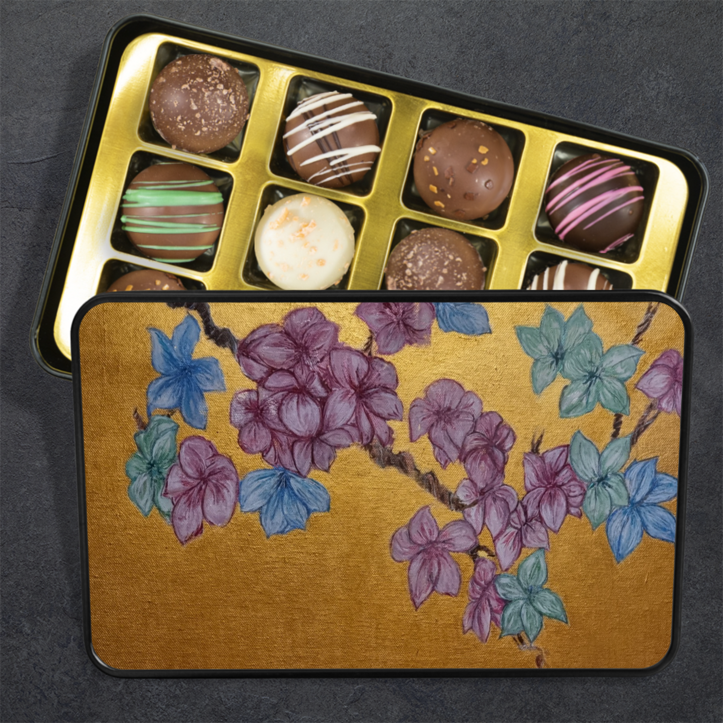 Handmade Chocolate Truffles in "3 Colors" Tin