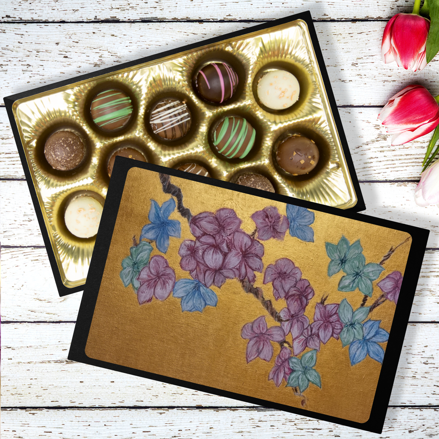 Handmade Chocolate Truffles in "3 Colors" Box