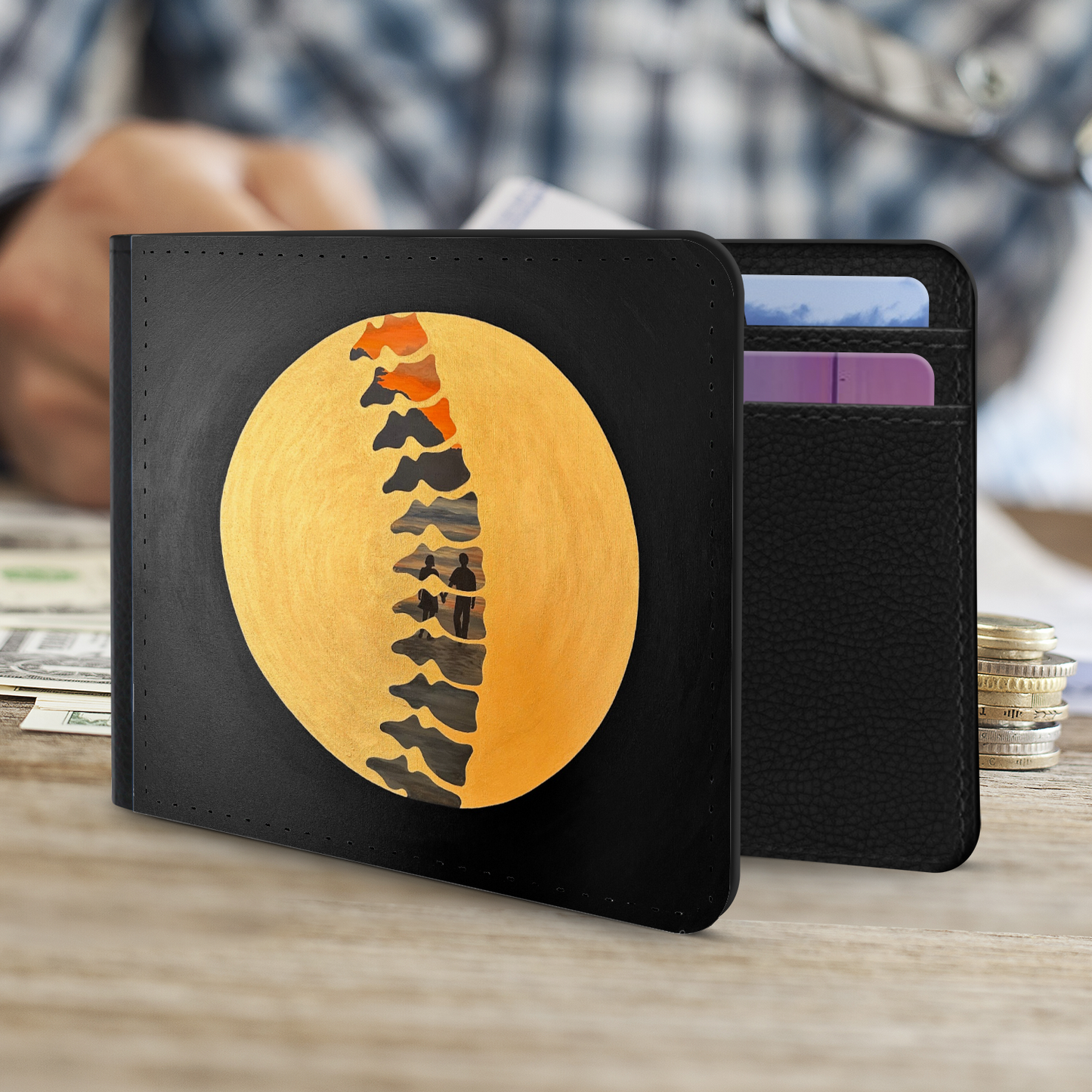 "Backbone" Faux Leather Wallet