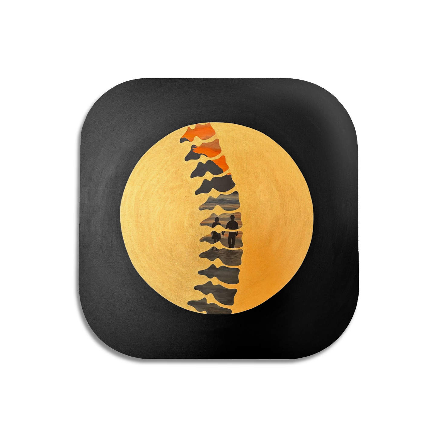 "Backbone" Single Leather Coaster