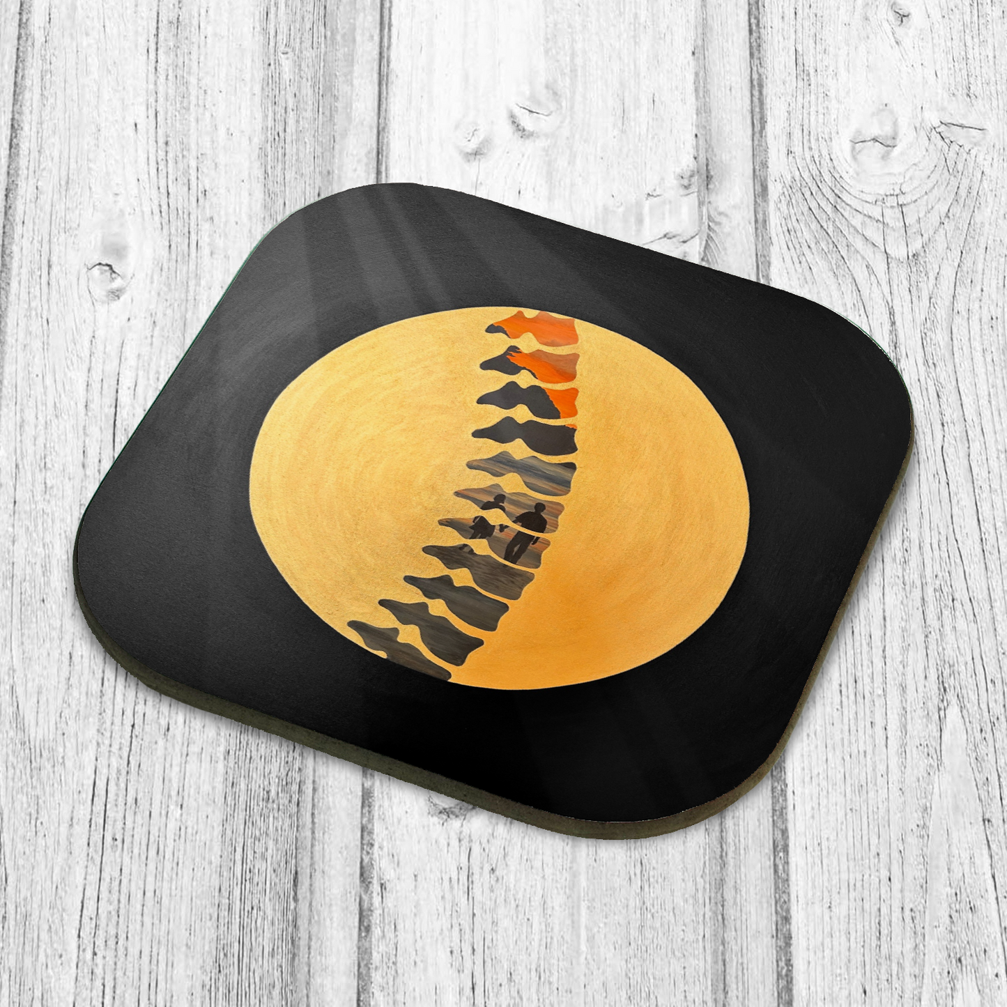 "Backbone" Single Leather Coaster