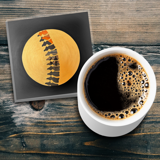 "Backbone" Single Glass Coaster