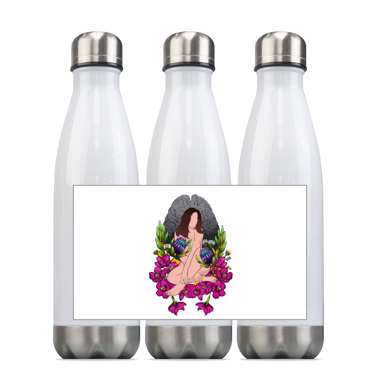 Wandering amongst the cherry blossoms Stainless Steel Water Bottle