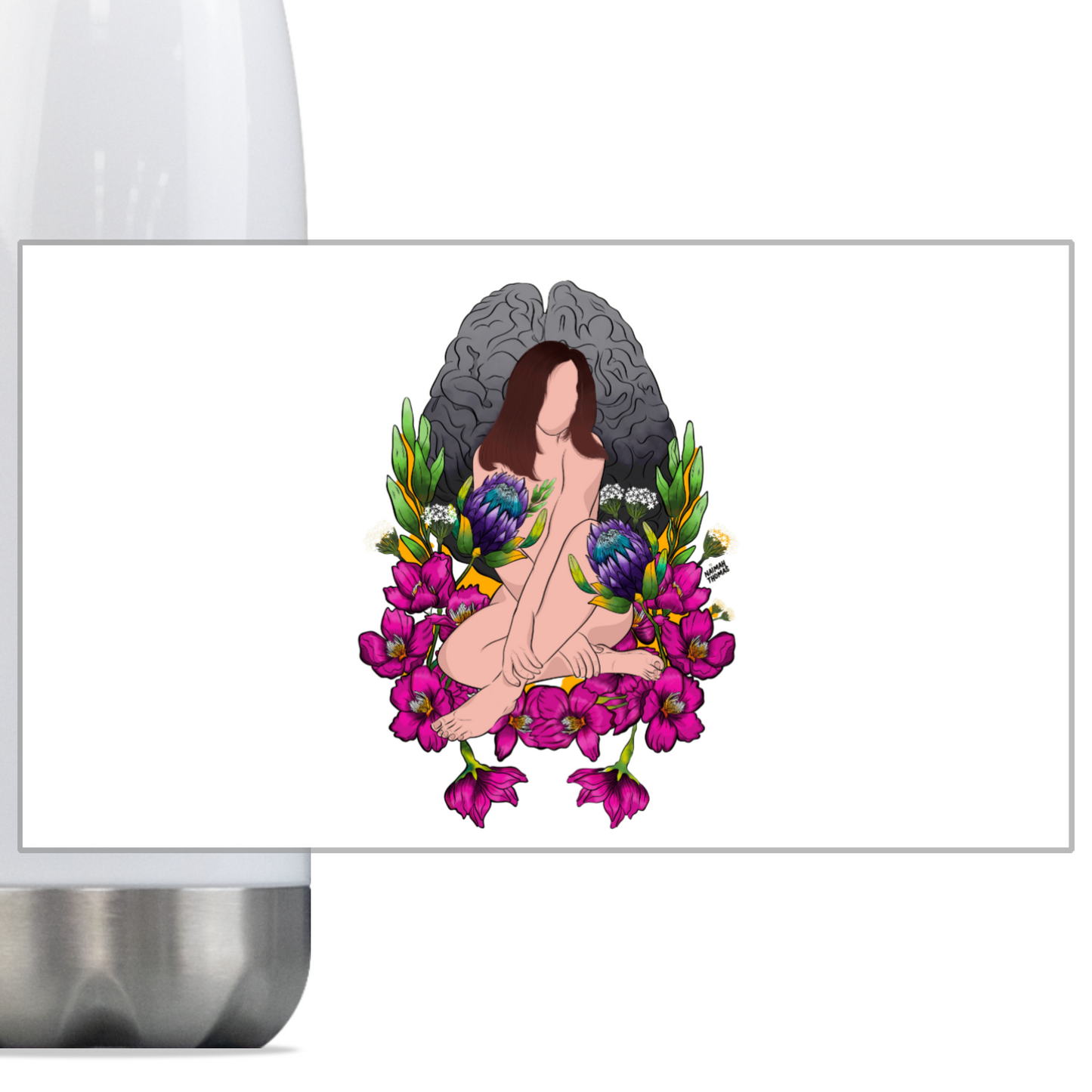 Wandering amongst the cherry blossoms Stainless Steel Water Bottle