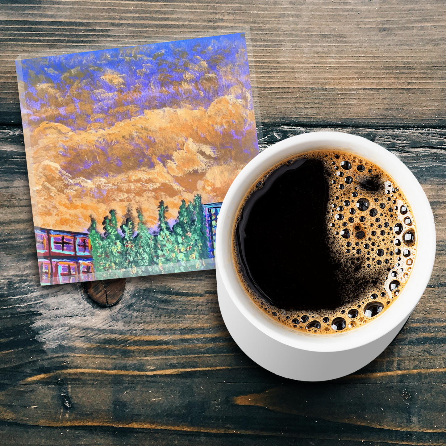 "Beautiful Sky on a Terrible Day" Single Glass Coaster