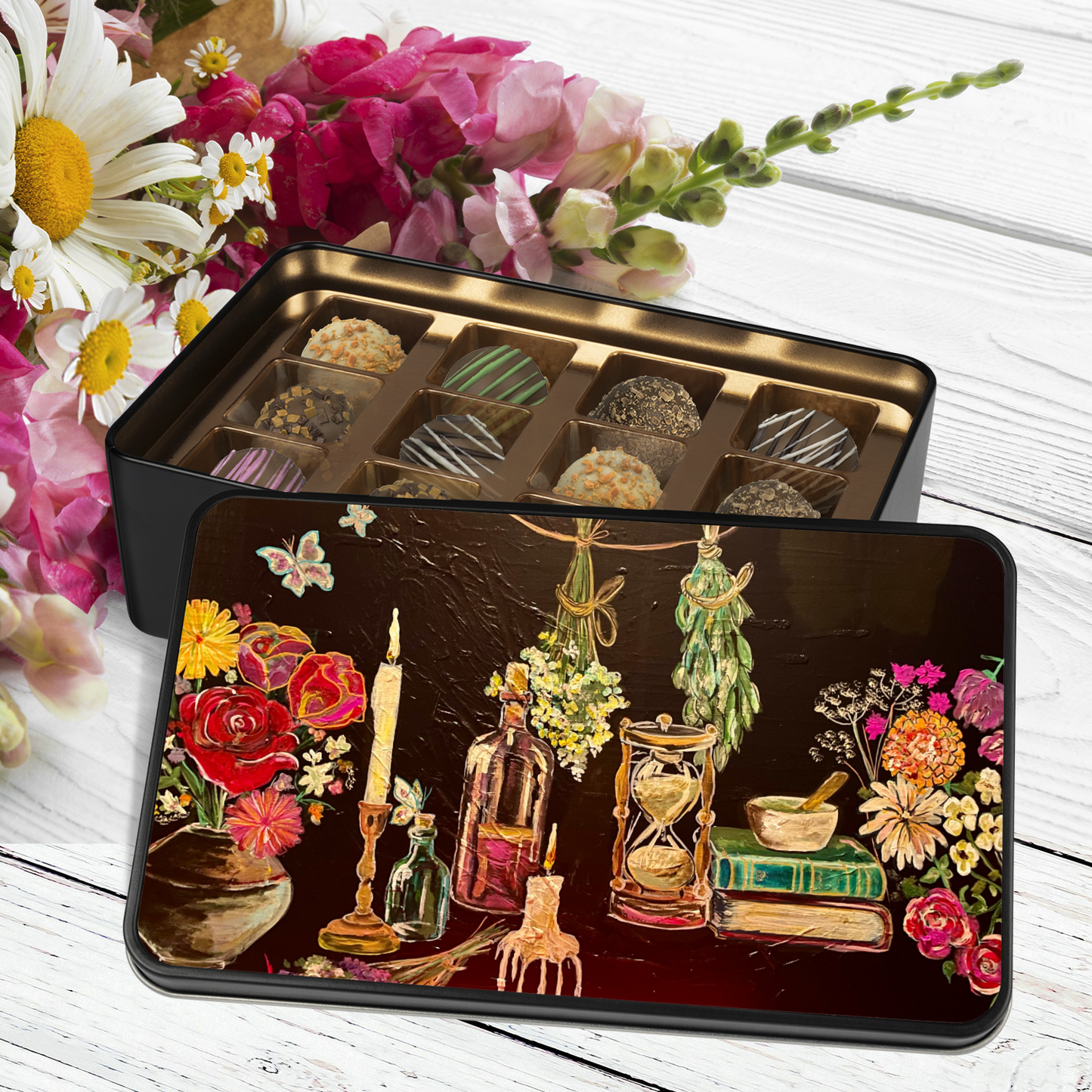 Handmade Chocolate Truffles with "Sarah's Apothecary" Tin
