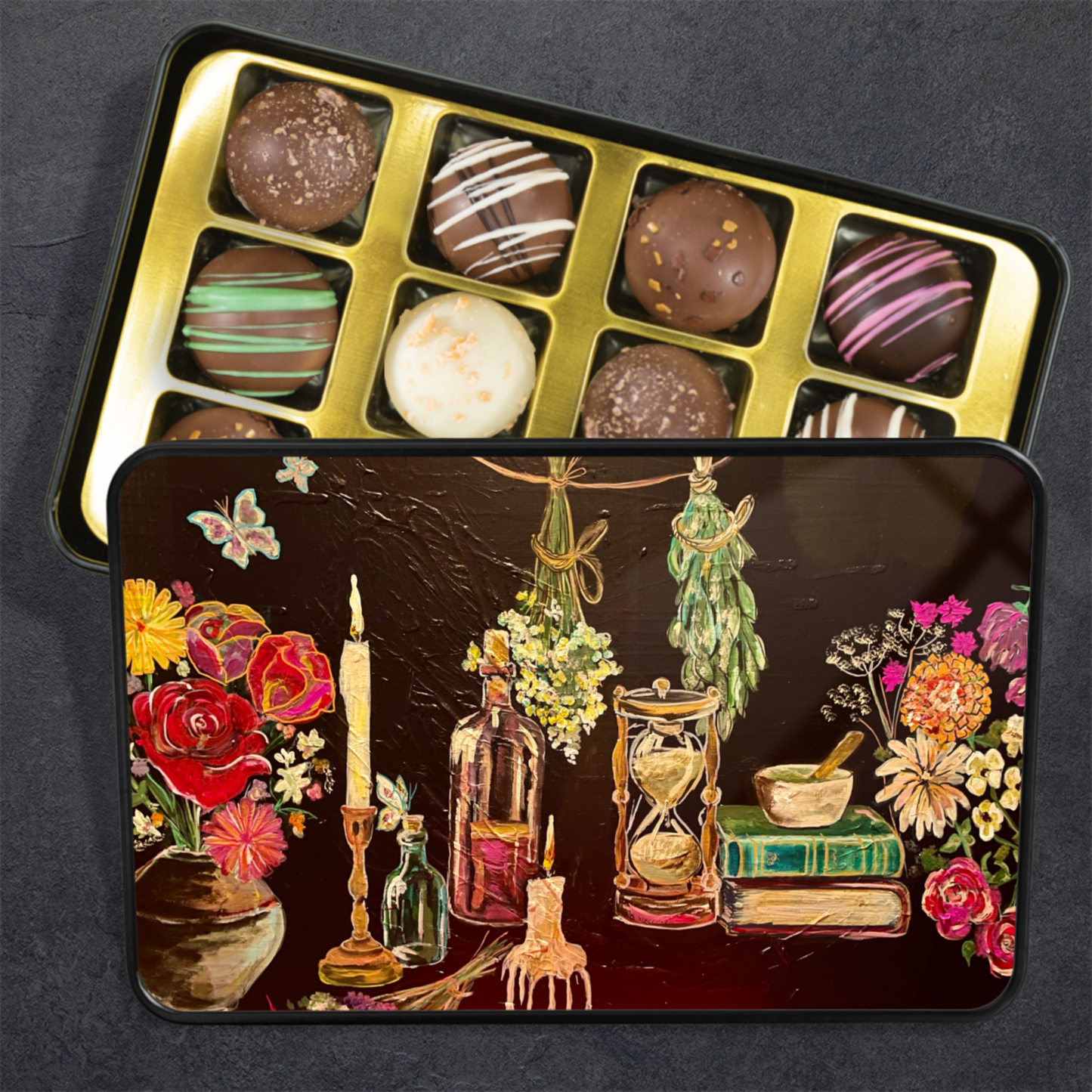 Handmade Chocolate Truffles with "Sarah's Apothecary" Tin