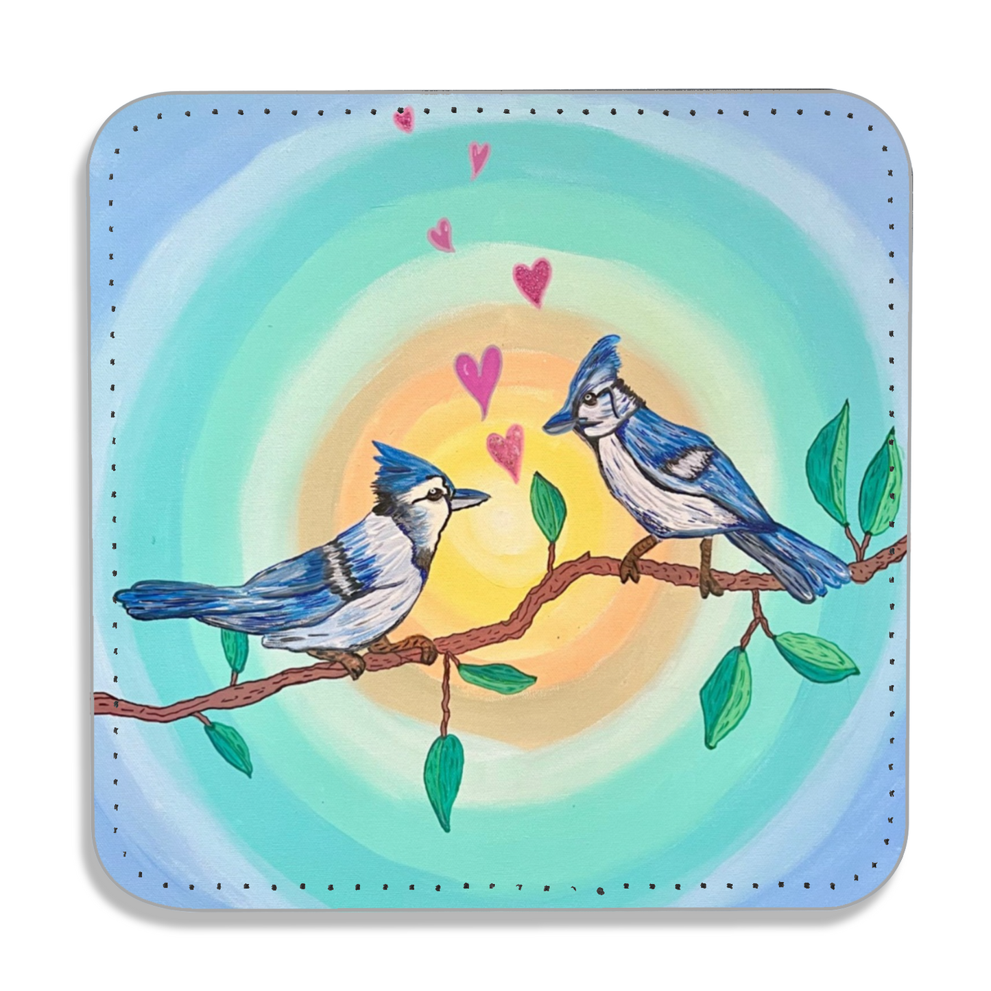 "Two Sisters" Single Vegan Leather Coaster