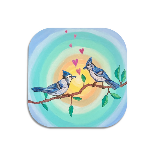 "Two Sisters" Single Wooden Coaster