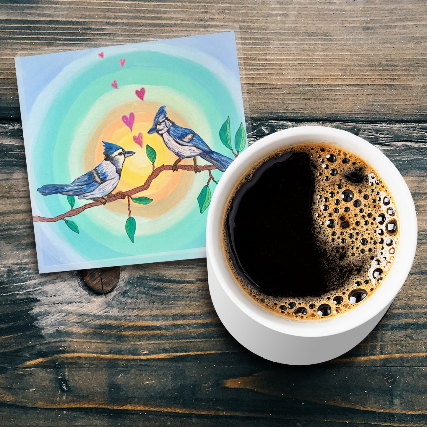 "Two Sisters" Single Glass Coaster