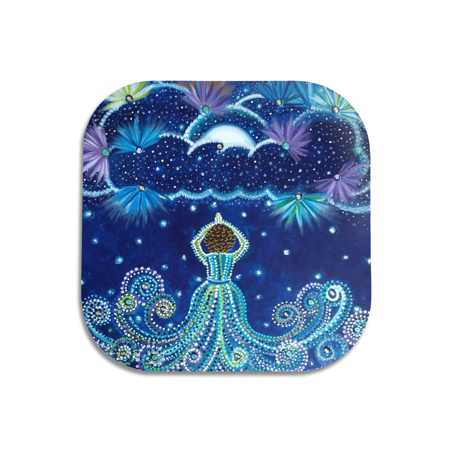 "Rachel" Single Wooden Coaster