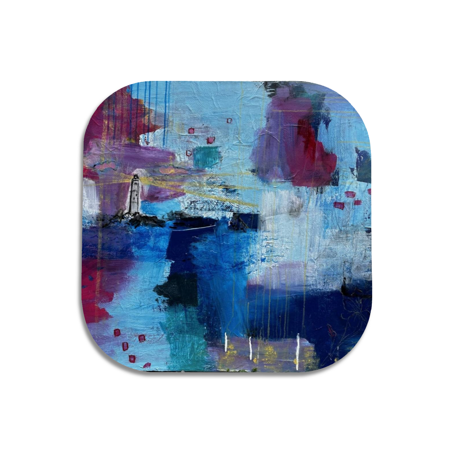 "Lighthouse of Love" Single Wooden Coaster